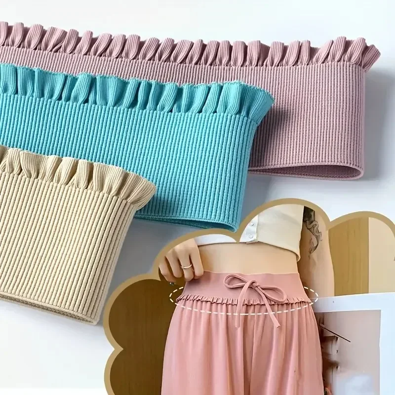 1M Lace Fabric Stretch Elastic Wide Trim Lace Ribbon Lace Elastic Band Decorative for for Skirt Hem Sewing Making Clothing