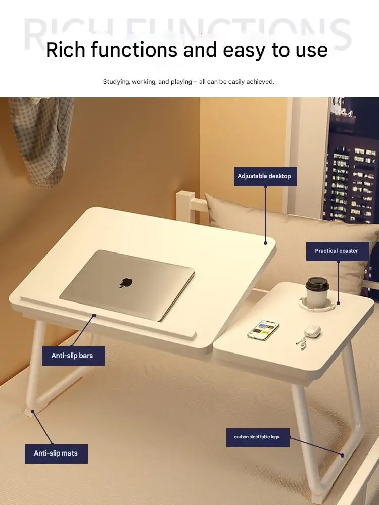 Bedcomputertafel kan worden opgetild en opgevouwen, slaapkamer thuiskantoor slaapzaal luie studeertafel
