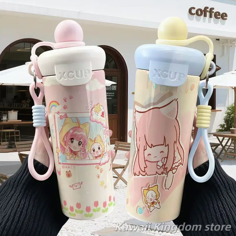 

Infinity Nikki аниме косплей термос сверхвысокая емкость ручная кофейная чашка портативная для прогулок нержавеющая сталь 316,