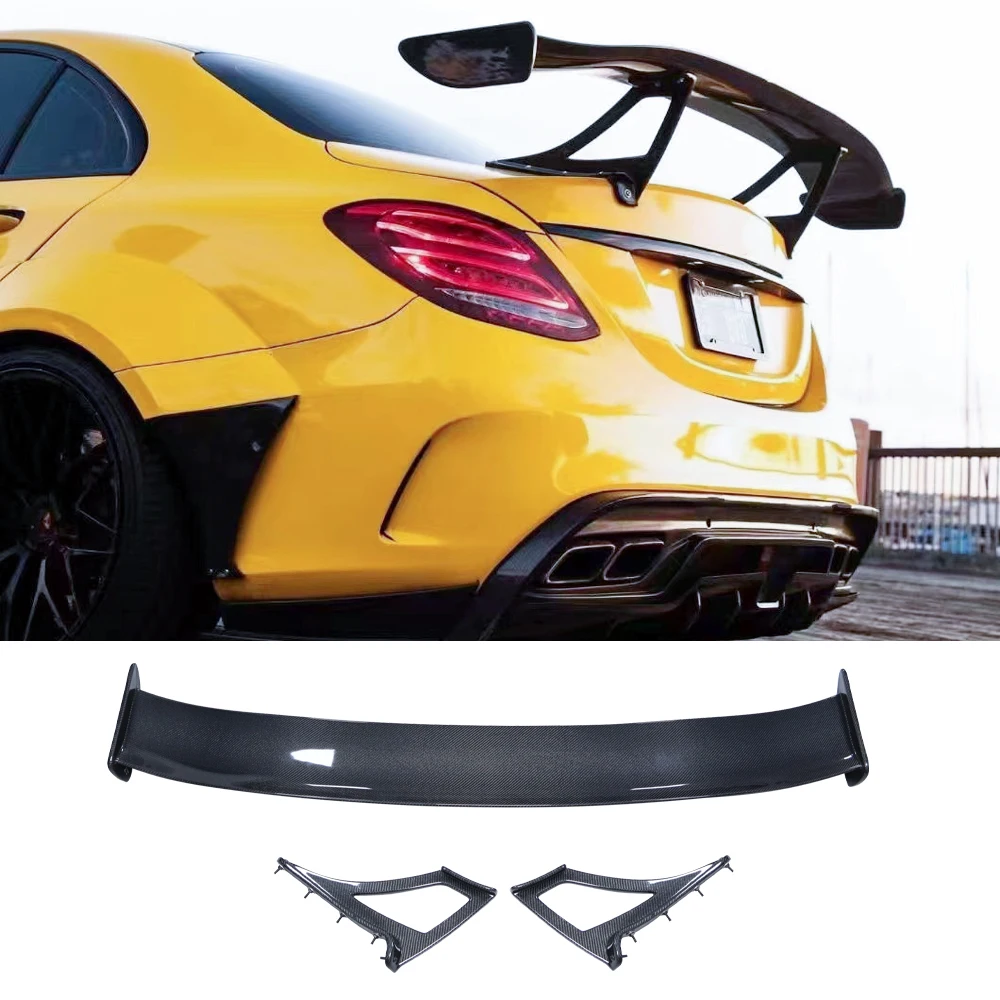 Auto parts for Mercedes C63 Coupe Carbon fiber spoiler W205 C63 C63S Upgraded IMP-style GT tail spoiler