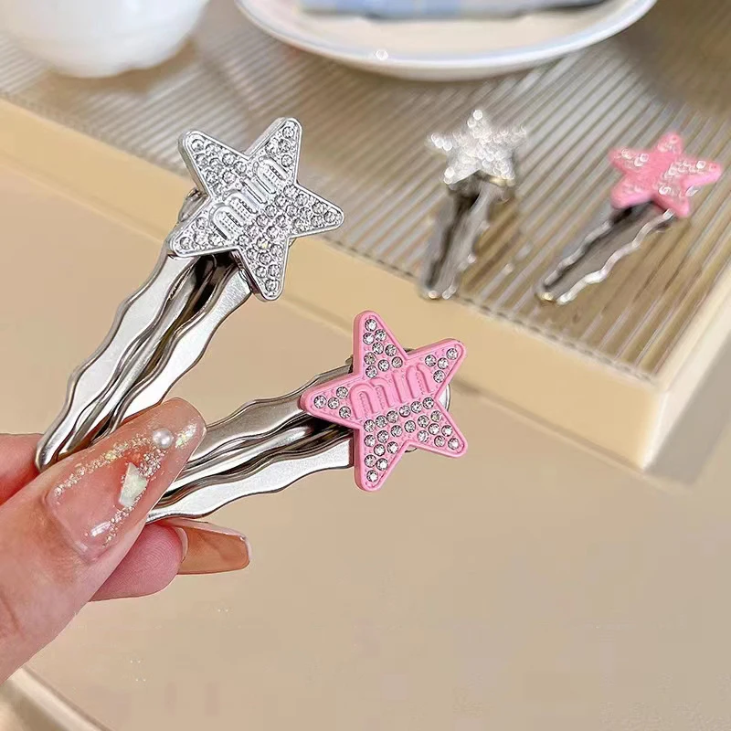 

2pcs Sweet Girls Hair Clips Y2K Women Metal Five-pointed Star Hairpin Hair Accessories BB Hairpins Side Bangs Clips Headwear