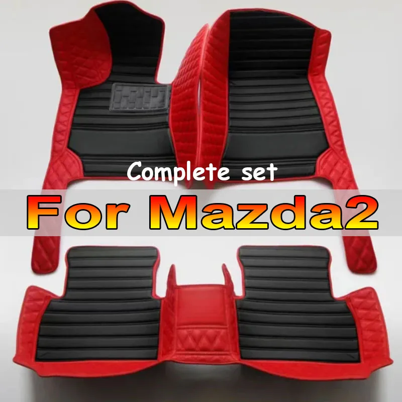 Car Floor Mats For Mazda2 Mazda 2 Demio Toyota Yaris R DJ DL 2015~2022 Leather Mat Rugs Carpets Interior Parts Car Accessories