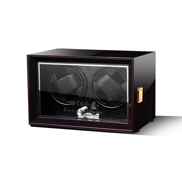 Rotating Automatic Watch Winder Mechanical Watches Box with Automatic Winding Machine Ebony Luxury Double Watch Winder for Men