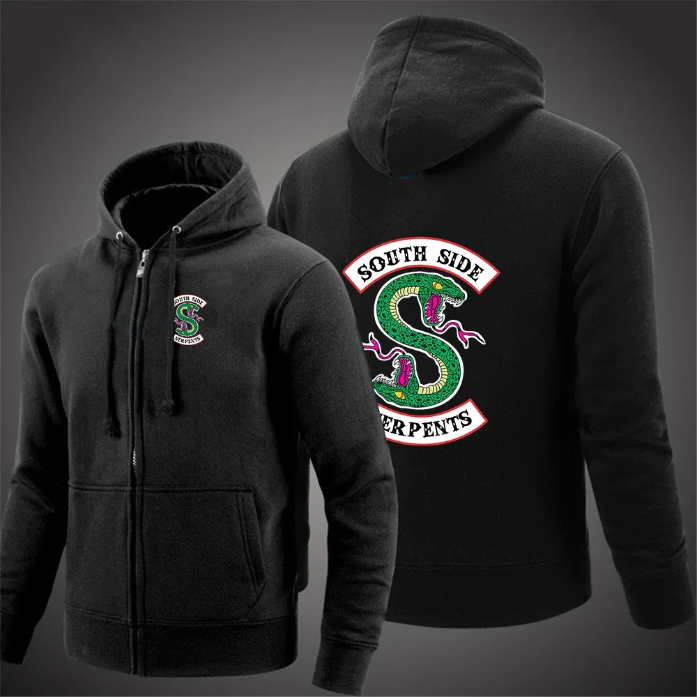 

Новинка 2024, весенне-осенний мужской однотонный свитшот Riverdale, пуловер на молнии, теплый свитер, спортивные удобные универсальные топы