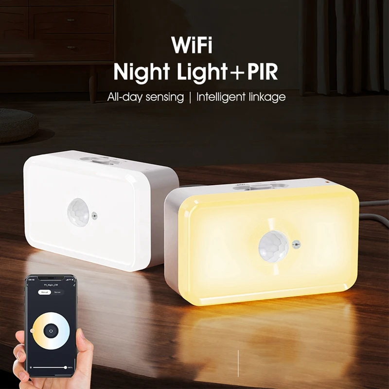 Tuya Wifi Human Motion Detection PIR Sensor Warm White Light Sensor Night Light Smart Home Voice Remote