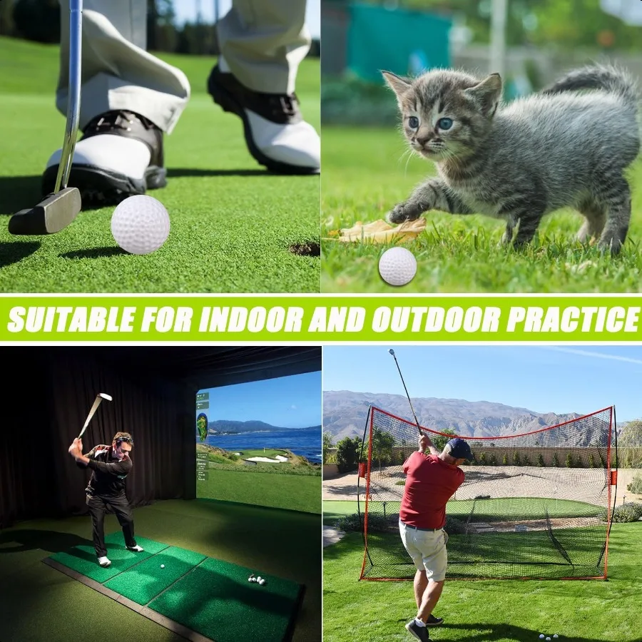 KOFULL كرات جولف بلاستيكية ممارسة 24 100 حزمة كرات جولف بلاستيكية مجوفة للتدريب الداخلي والخارجي زينة حفلات الجولف