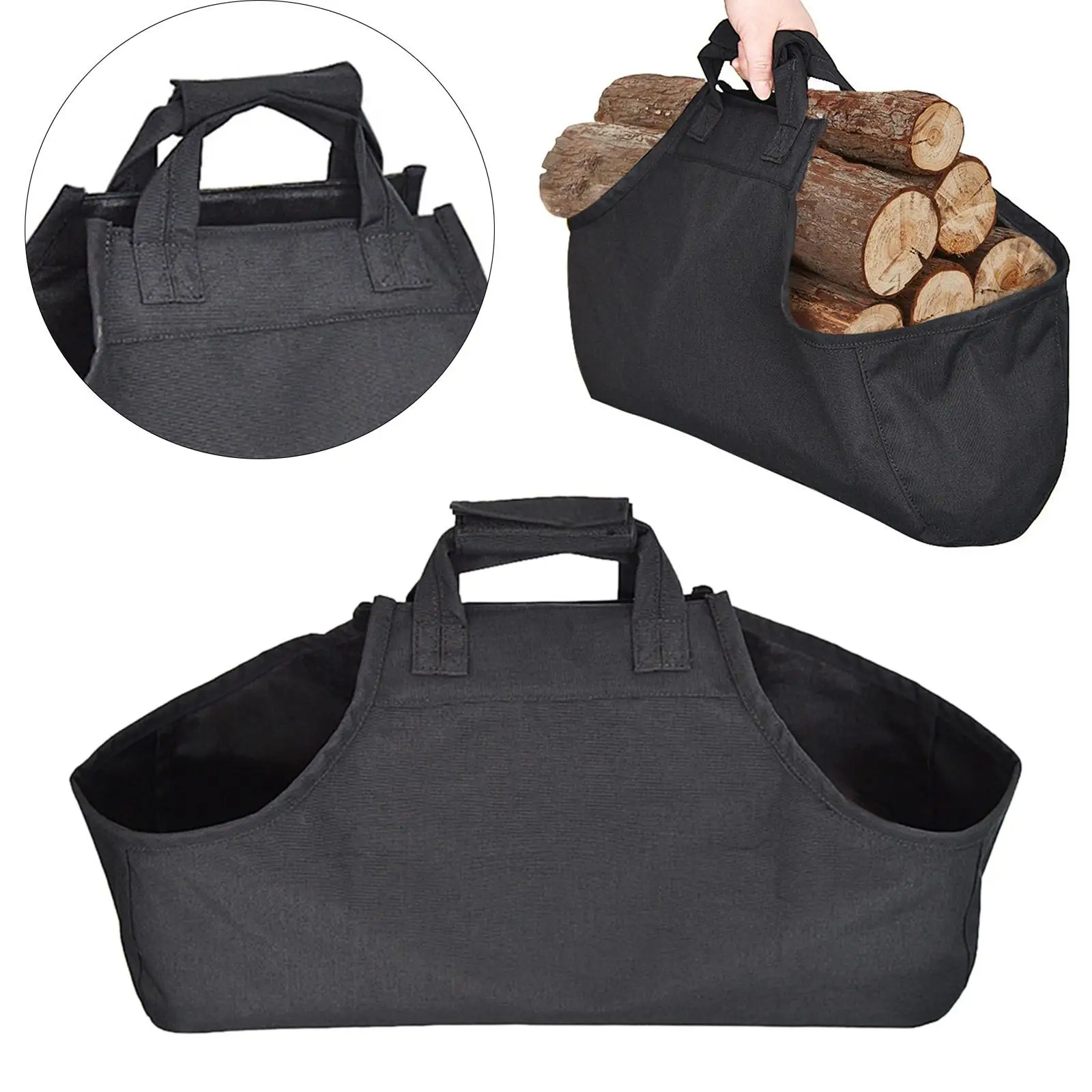 Heavy-Duty Firewood Carrier Bag Log Tote Wood Holder for Outdoor Adventures