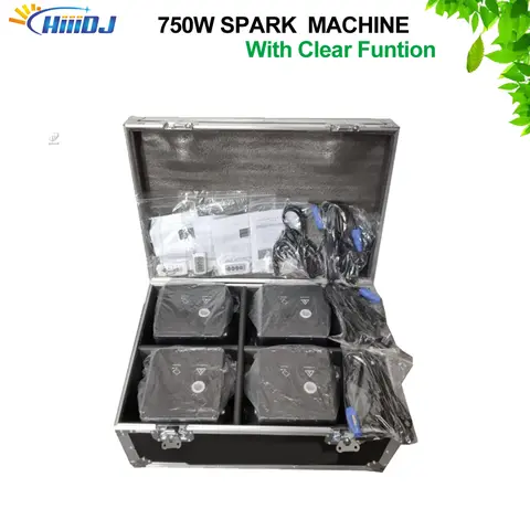 4PCS 75W Cold Spark Stage Machine  Ti Wedding Dmx Flight case Remote Control Spark Fountain Sparkular Machine Stage