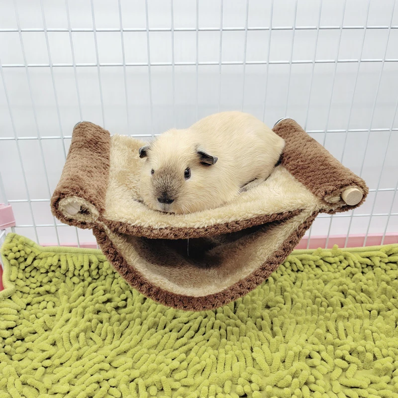 Pet Hammock for Small Animal Double Thick Plush Warm Bed for Hamster House Nest Sleeping Bag Hanging Tree Beds Pet Hamster Nest