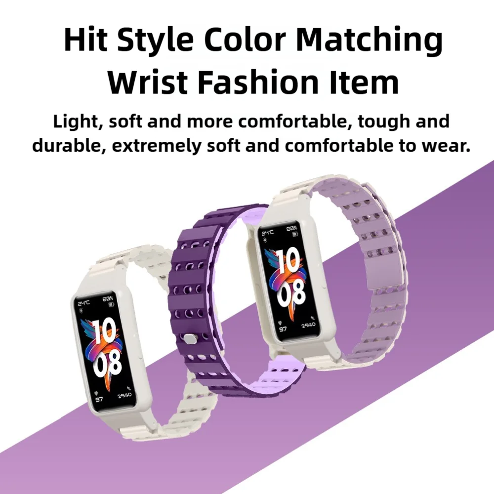 Спортивный магнитный ремешок для часов для Huawei B 6 6Pro 6NFC Honor B6 7 с силиконовым воздушным отверстием, быстросъемный дышащий ремешок для умных часов