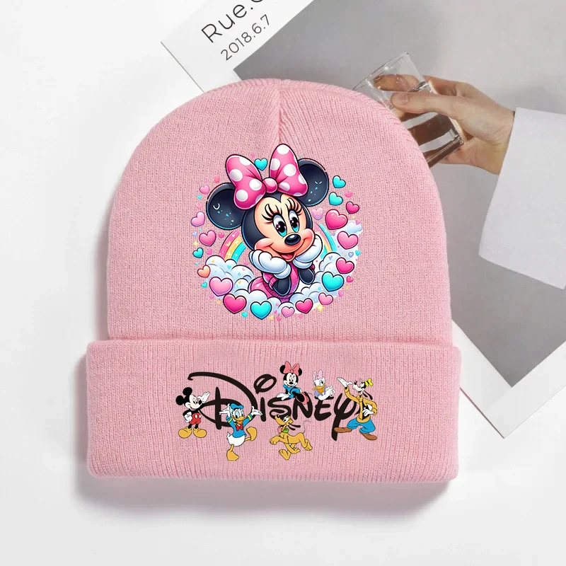 Minnie Mouse Winter Hats for Women Men Beanies Knitted Solid Hat Girls Autumn Female Beanie Caps Warmer Bonnet Ladies Casual Cap