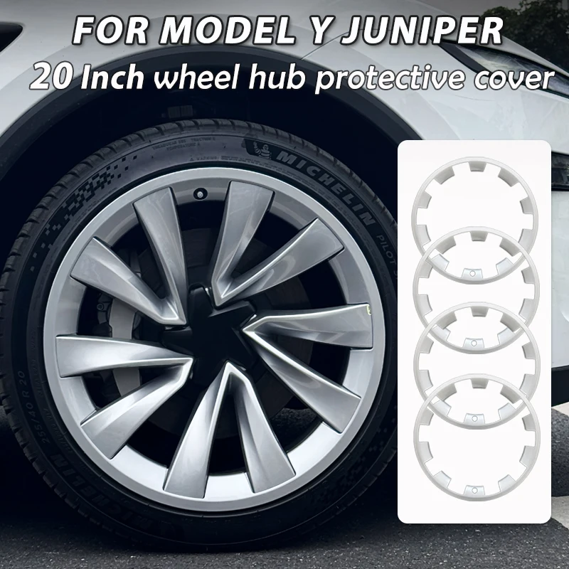 

4PCS For Tesla Model Y Juniper 20 Inch Wheel Protection Ring Patch Protectors Wheel Guard Cover Full Rim ABS Accessories 2025