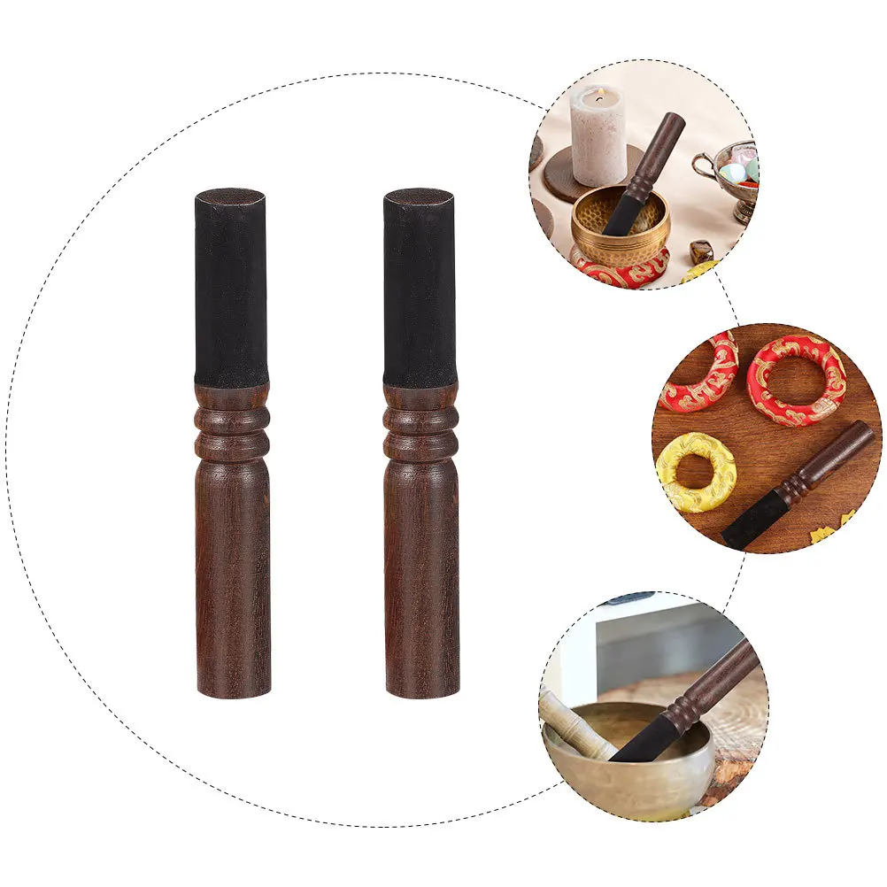 

2pcs Peach Wood Sound Bowl Mallet Small Buddha Striker Wooden Stick For Meditation Yoga Durable Singing Bowl Accessory