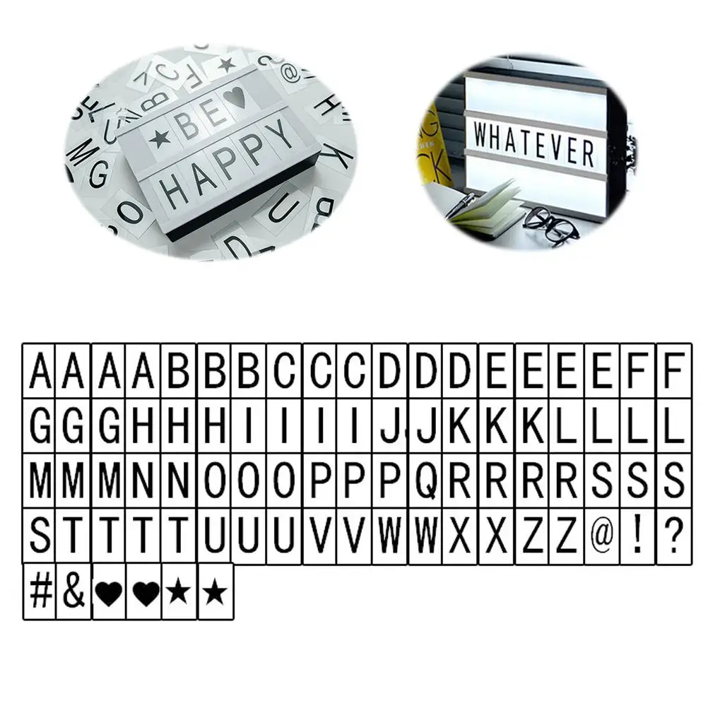 170 шт. аксессуары для световой коробки, акриловые буквы, символы для дома, кино, ночной свадебный декор, обучение алфавиту