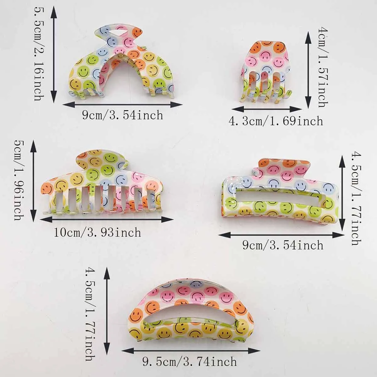 Novo colorido sorriso garra de cabelo caranguejos para meninas bonito sorriso em forma de grampos de cabelo feminino acessórios para o cabelo grampos de cabelo