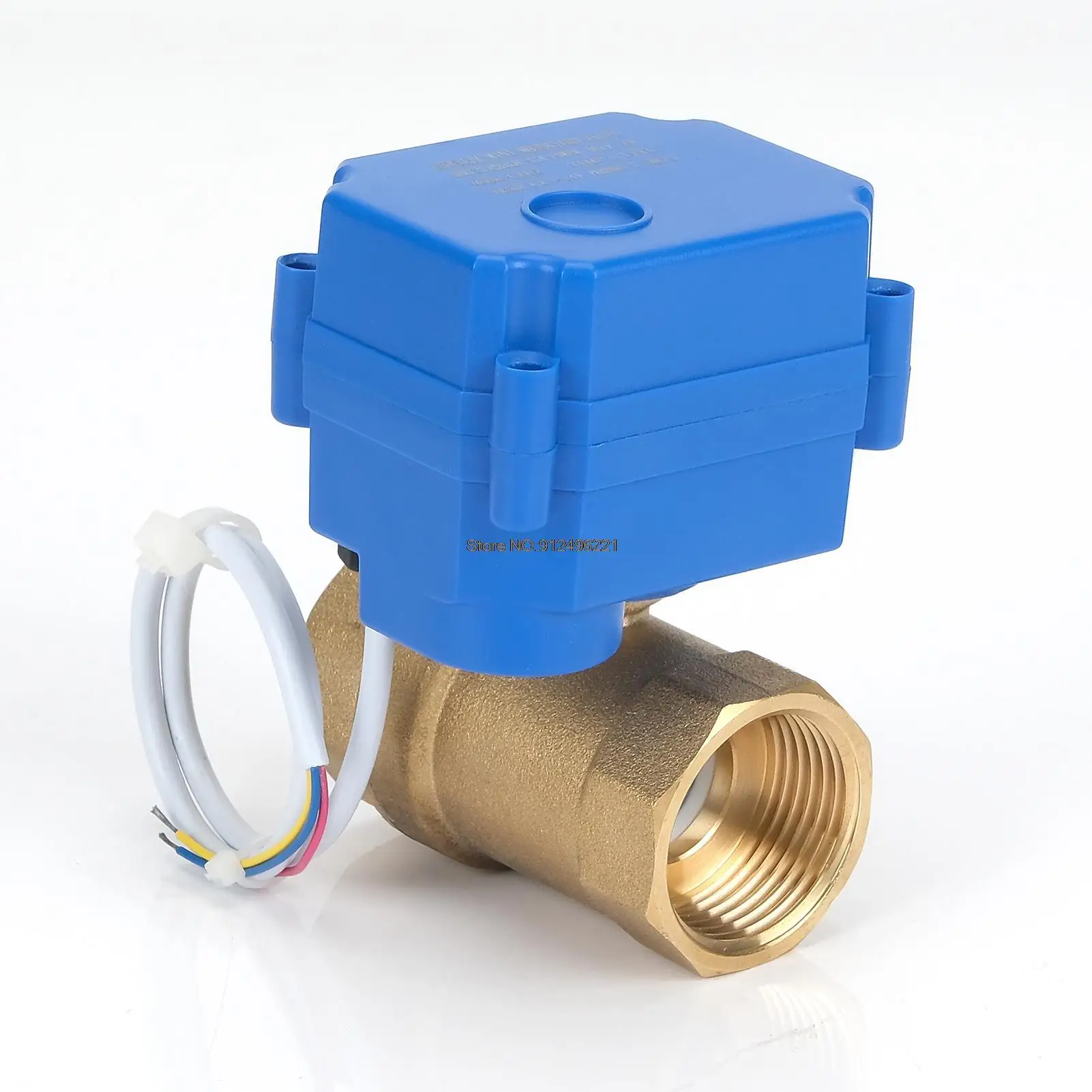 AC/DC9-24V DN15 DN20 DN25 3 Wires 2 Control Brass Two Way Electric Ball Valve Motorized Valve for Water