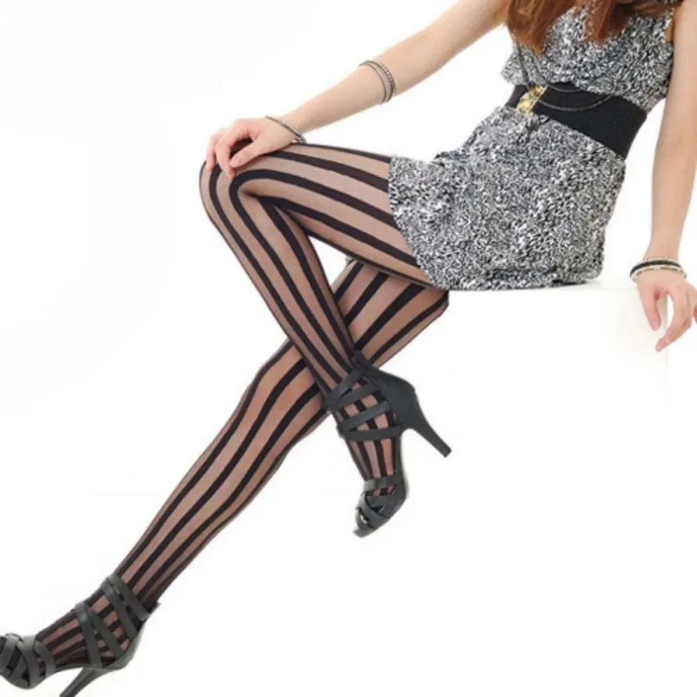 Girls Tights Pantyhose Lingerie Sexy Striped Thigh High Stockings Pantyhoses Women Body Stockings Tights JK Japanese Style Nylon