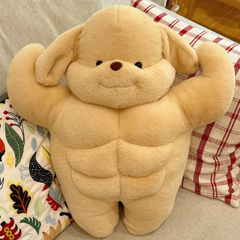 

Funny Muscular Puppy Plush - Whimsical Biga Dog Stuffed Animal Humorous and Quirky Doll Toy for Boys Children