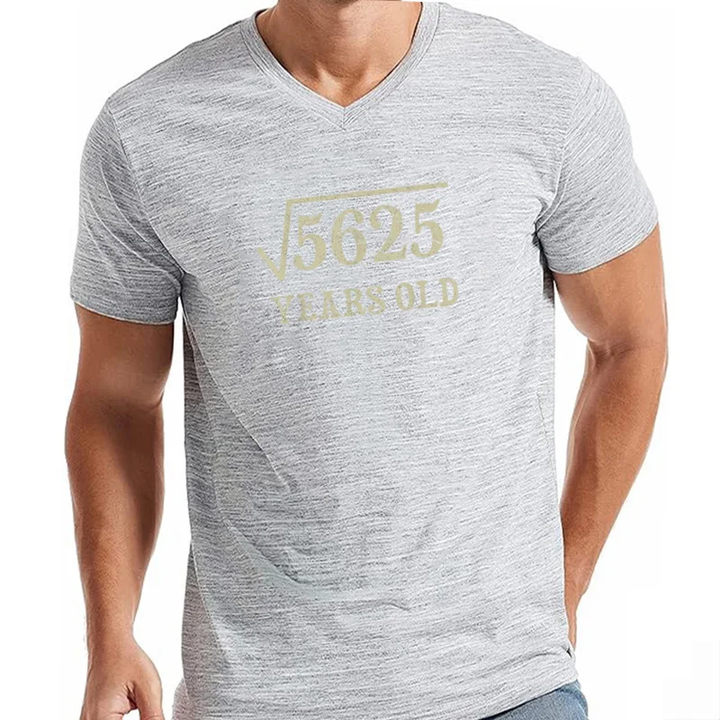 Funny Birthday Gift 75 Years Old 75th Birthday Give Idea Square Root of T-Shirt Unisex Style Shirts for Women Men Clothing
