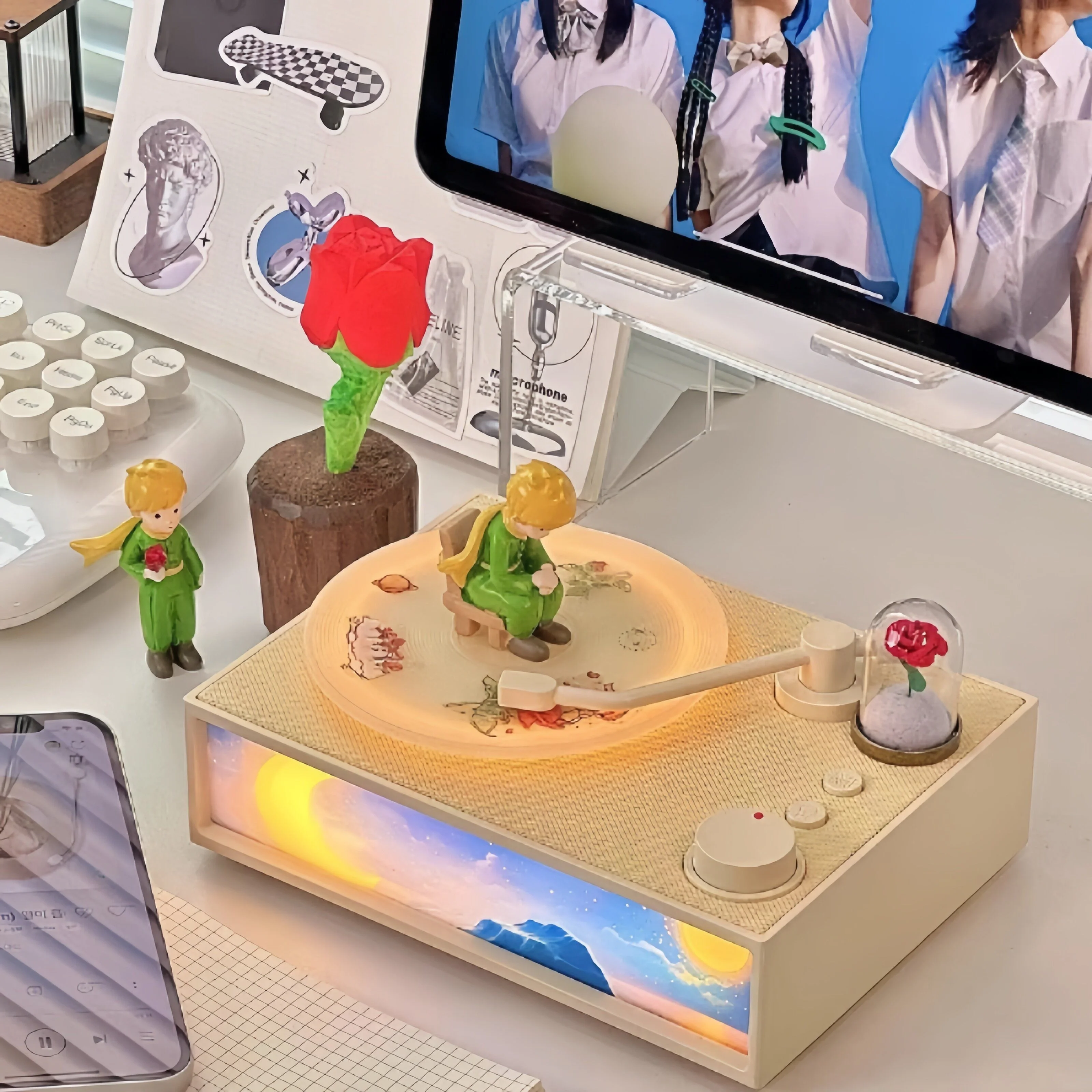 Little Prince Bluetooth Speaker Audio Aromatherapy 2-in-1 Atmosphere Room Decoration Gramophone Game Accessories Birthday Gift