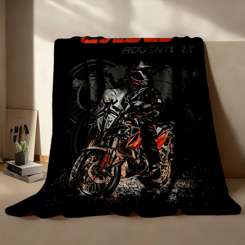 890 Adventure R Flannel Blanket Rally Motorcycle Rider Off Road Travel Flannel Throw