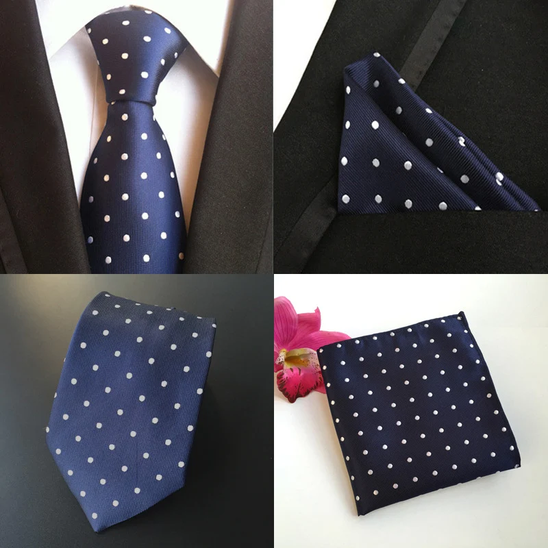 New 8CM Mens Ties Poka Dot New Man Fashion Dot Neckties Gravata Jacquard Slim Tie Business Green Black Necktie For Mens Gift