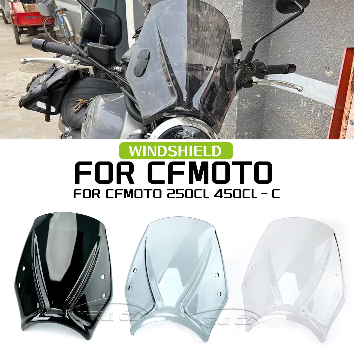NEW Motorcycle Accessories For CFMOTO 250CL 450CL-C 450CLC 250CL 450 CL-C Windscreen Screen Wind Deflectors Adjustable Bracket