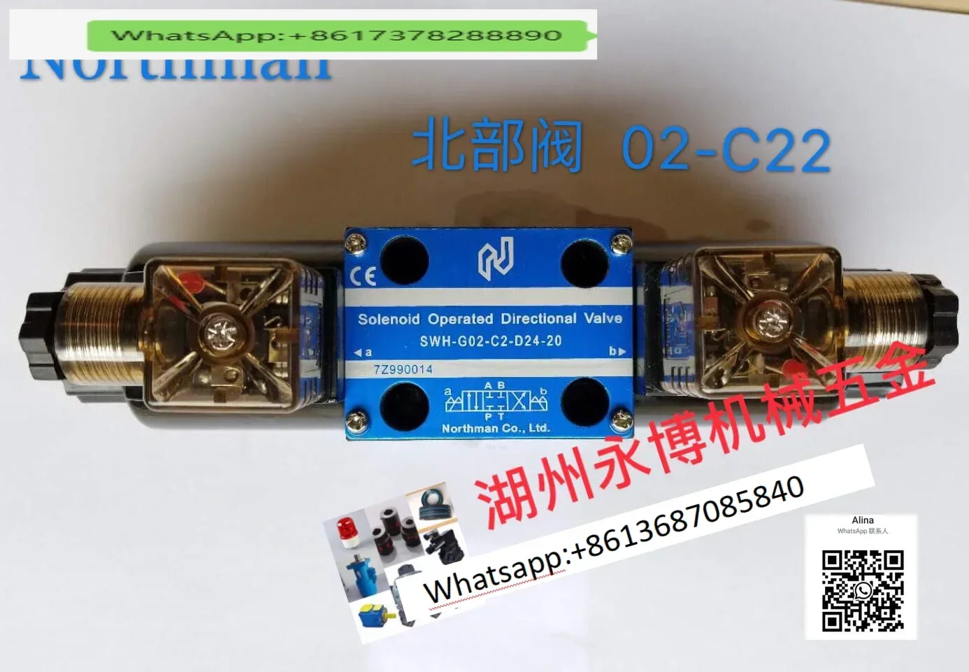 Injection Molding Machine Parts Northman Seiki Solenoid Reversing Valve SWH-G02-C22 with damping