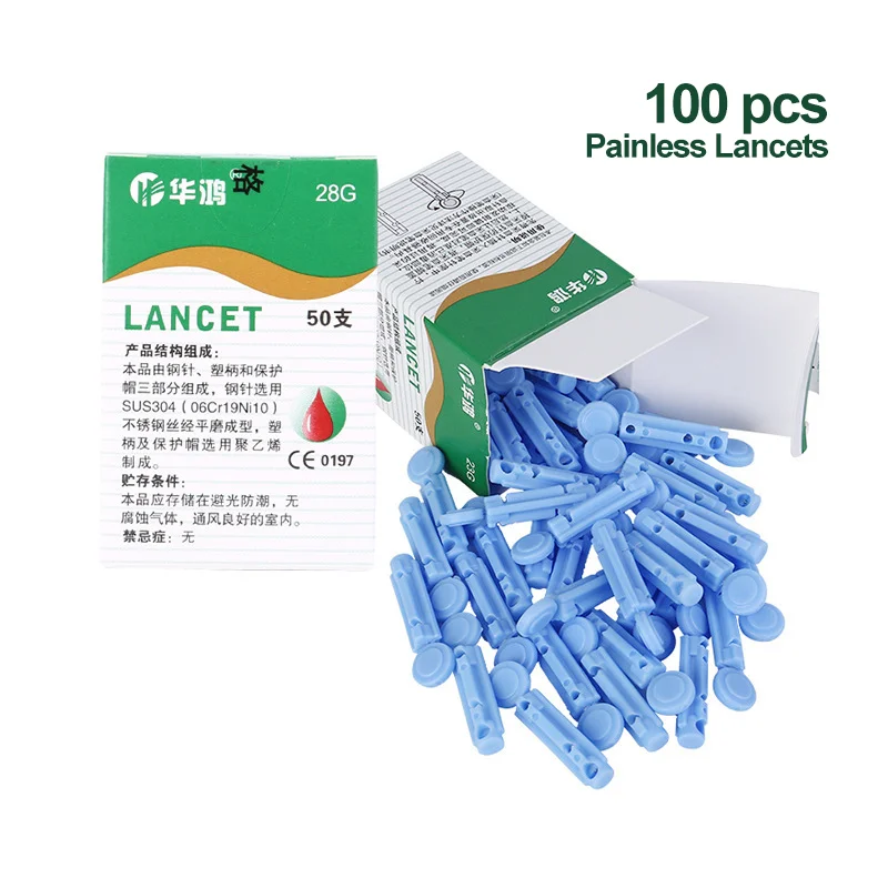 100pcs Disposable Blood taking Needles 28G Blood Collection Lancet Painless Lancing Device for Diabetes Accessory