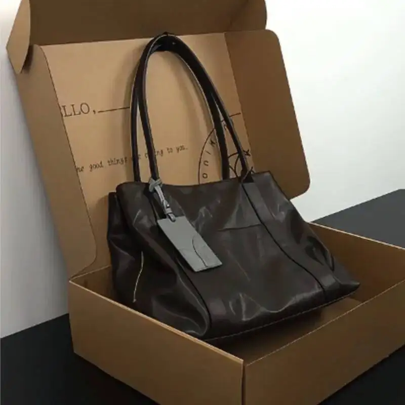 Bloom Vintage Coffee Handbag Women Large Capacity Shoulder Underarm Bag Wallets Ladies Retro Y2k Bags Aesthetic