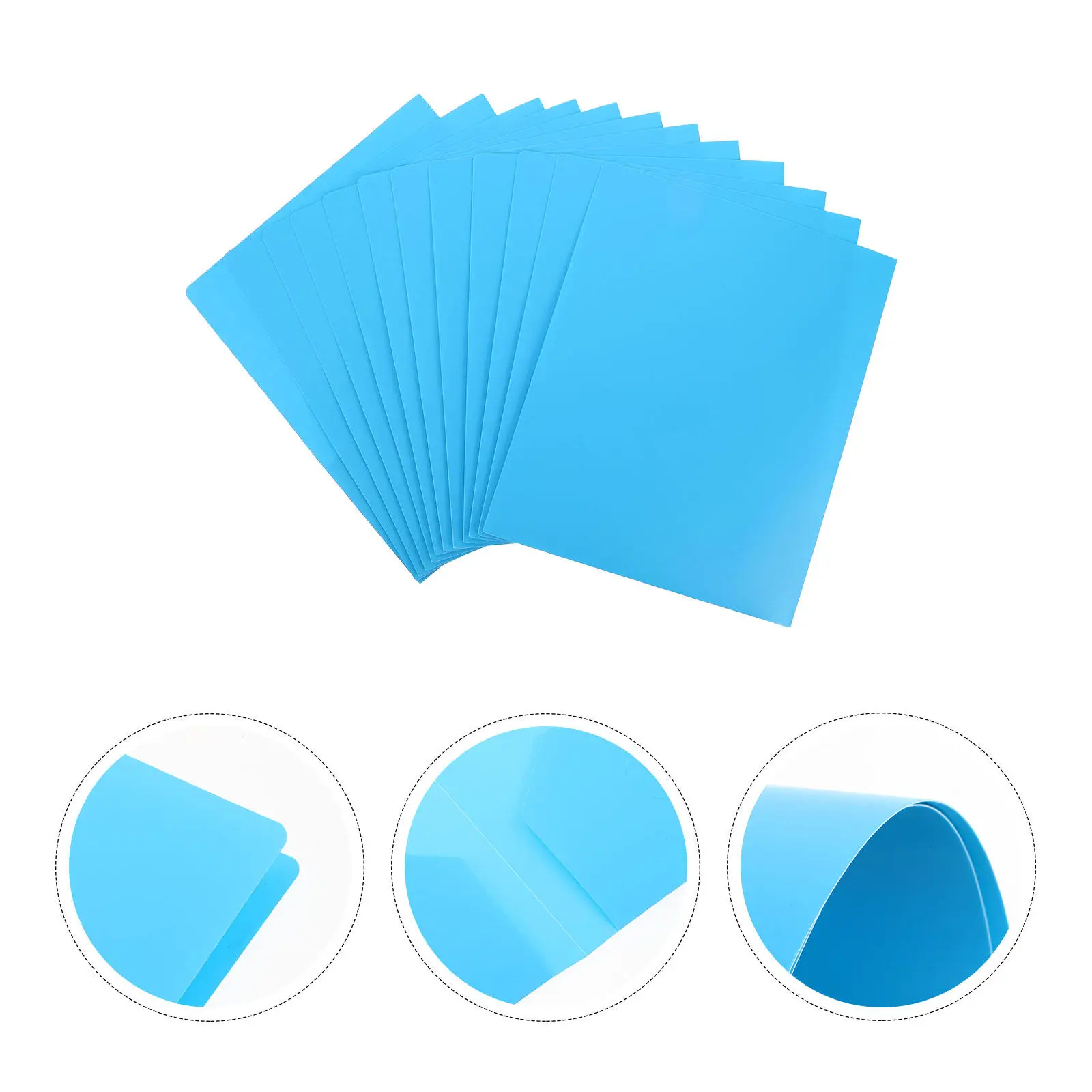 

12Pcs Blue Plastic A4 Document Organizer with Double Sided Pockets Heavy Duty File Folder for School Office Paperwork Organiser