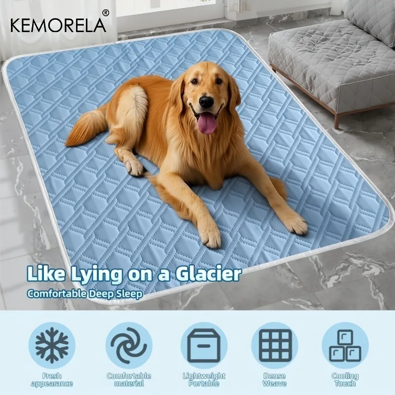 KEMORELA 2PCS Dog Cooling Mat Summer Pet Cold Bed Extra Large For Small Big Dogs Pet Accessories Training Mat Washable Mat