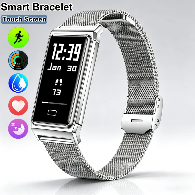 New Men Fitness Tracker Smart Bracelet Built-in Heart Rate Sleep Monitor 10ATM Waterproof Sport Smartwatch Women For Android iOS