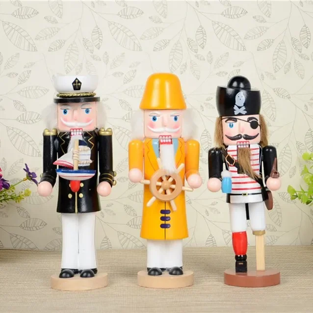 

3PC/Set European Pirate Section Nutcracker Soldier Ornaments High Quality Exquisite Wooden Crafts Living Room Home Decoration