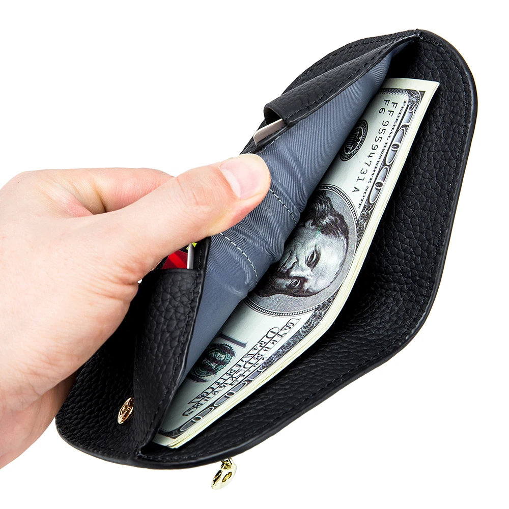 Genuine Leather Short Wallet Women Ultra-thin Multi Card Holder Multi-functiona Women's Cowhide Purses Bifold Small Coin Purse