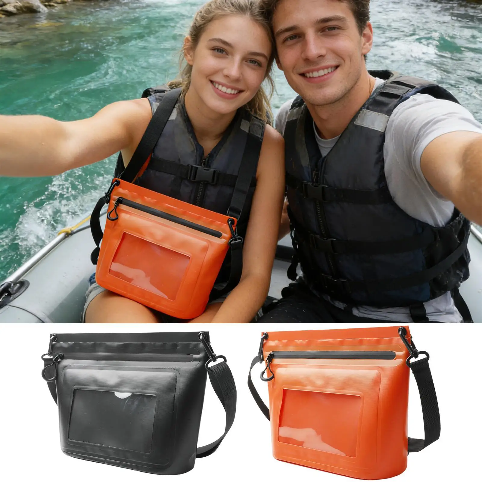 Portable Phone Bag Waterproof Sling Bag Diving Dry Pack For Adults Men Women Outdoor Camping Hiking Swimming Diving Snorkeling