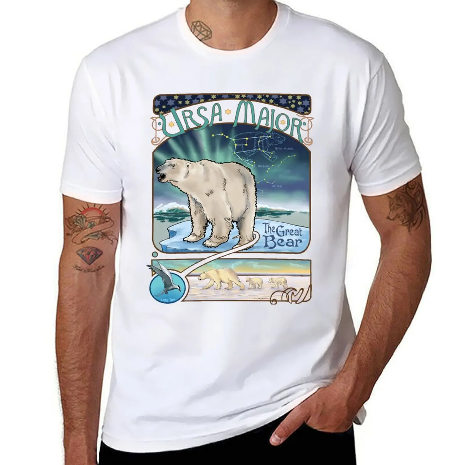 

Polar Bear Ursa Major Constellation with Northern Lights T-Shirt