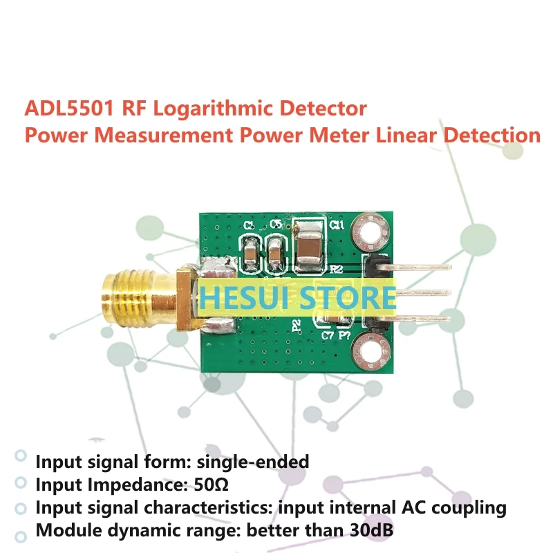 Imagem -02 - Módulo Detector de Potência rf 50m4g Adl5501 Medição de Potência Detecção Linear do Medidor de Potência