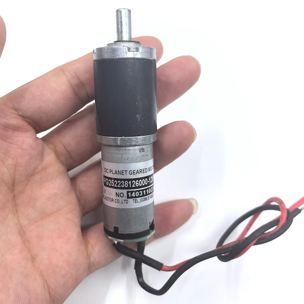 Микро планетарный редуктор, полностью металлический редуктор постоянного тока 6 В-12 в 24 об/мин-48 об/мин, медленная скорость, большой крутящий момент, D-вал