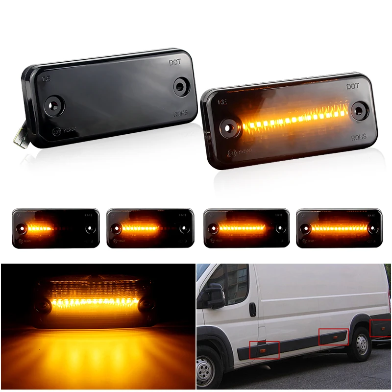 

2PCS LED Side Marker Flashing Dynamic Lamp Amber Turn Signal Light for Volvo FE/FL 2/for Fiat Ducato for Renault Trucks Magnum