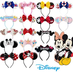 Disney Minnie Ears Hair Bands For Women Disneyland Mickey Mouse Hairbands Kids Adult Party Hair Accessories Girls carnival Gift