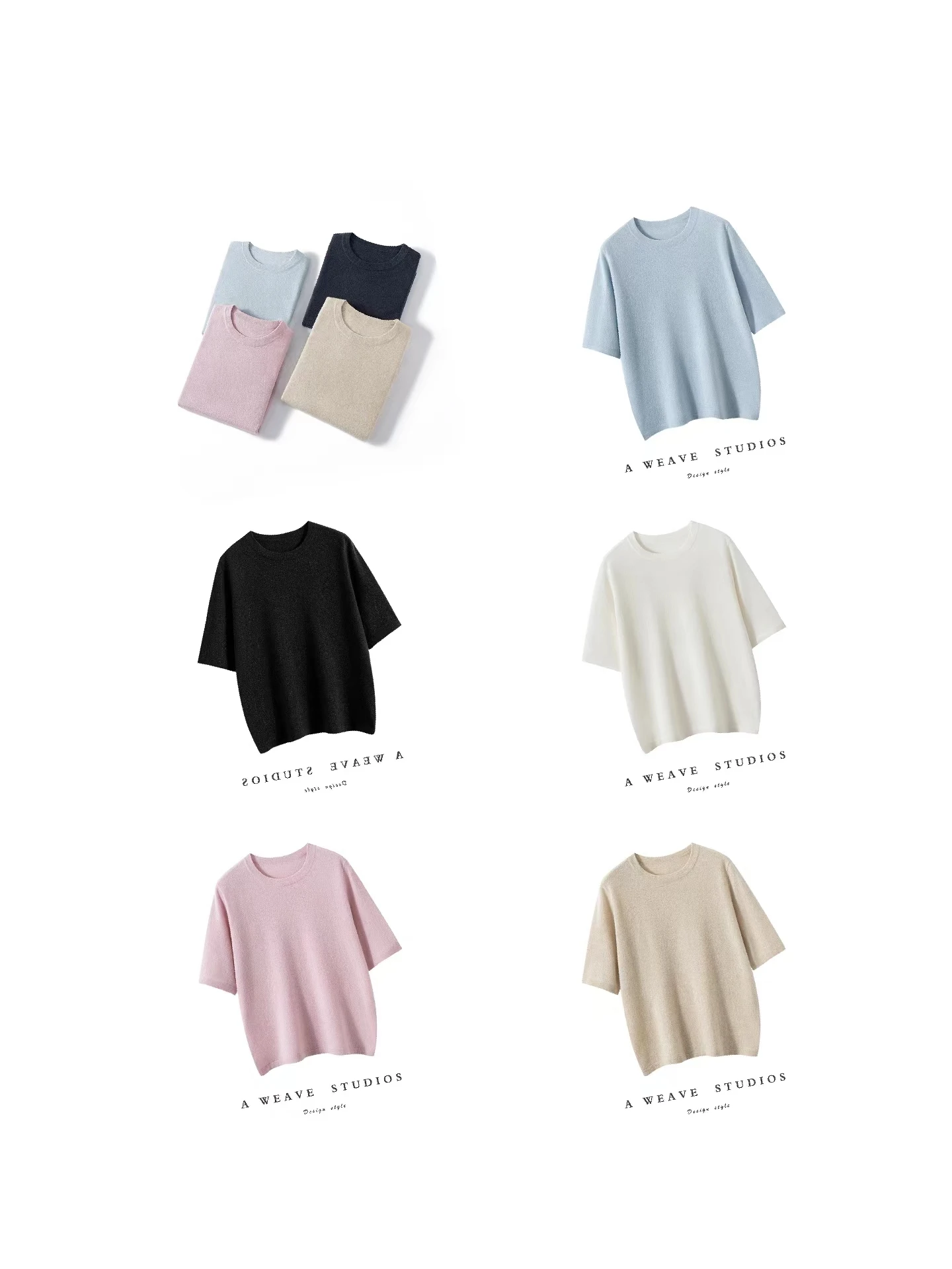 

Spring Autunm Summer Women 100% Cashmere T-shirt O-neck Half Sleeve Pullover Simple Style Soft Thin Cashmere Knitwear Tops