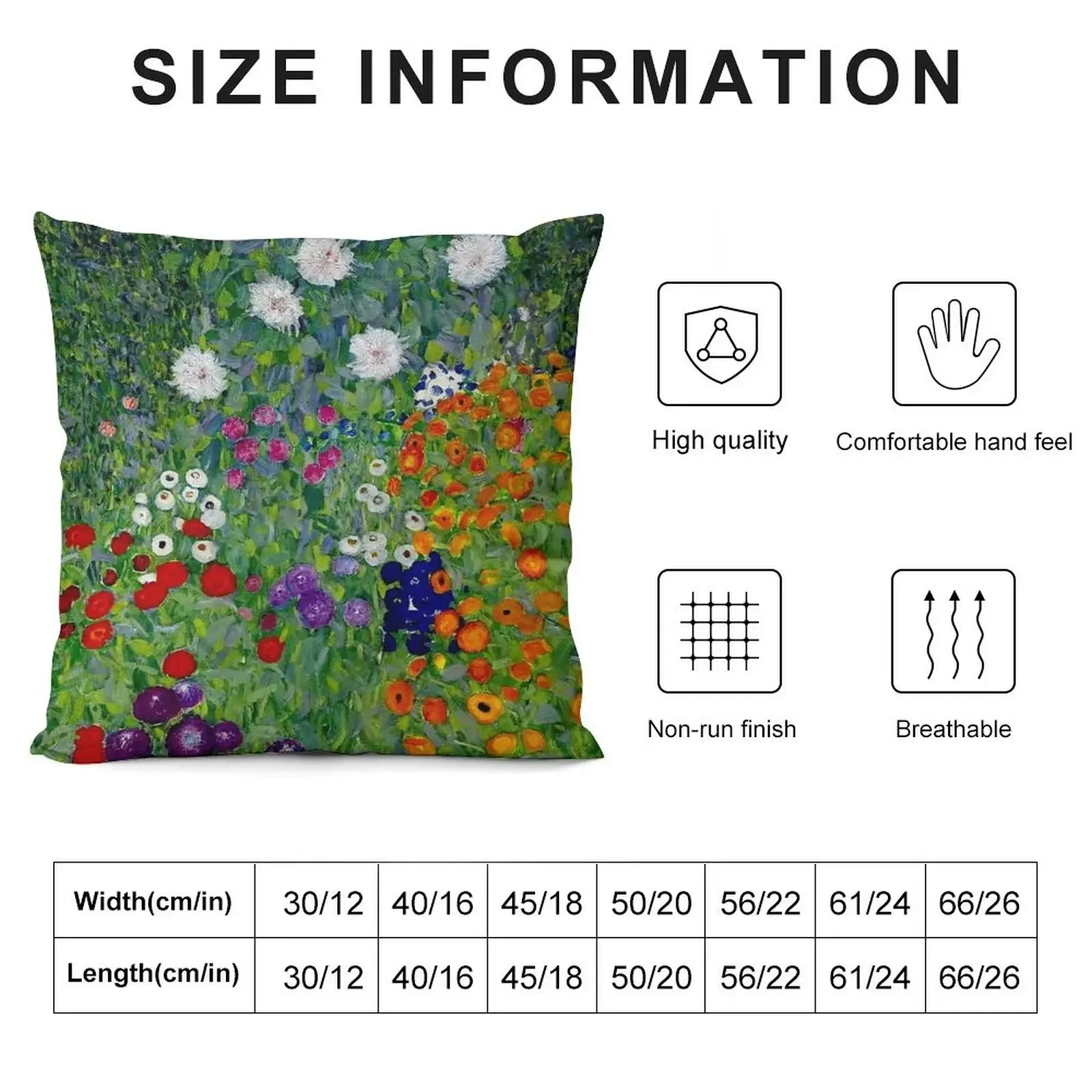 GUSTAV KLIMT : Vintage 1918 Bauerngarten Flower Garden Print Throw Pillow Cushions Christmas Pillow luxury sofa pillows pillow