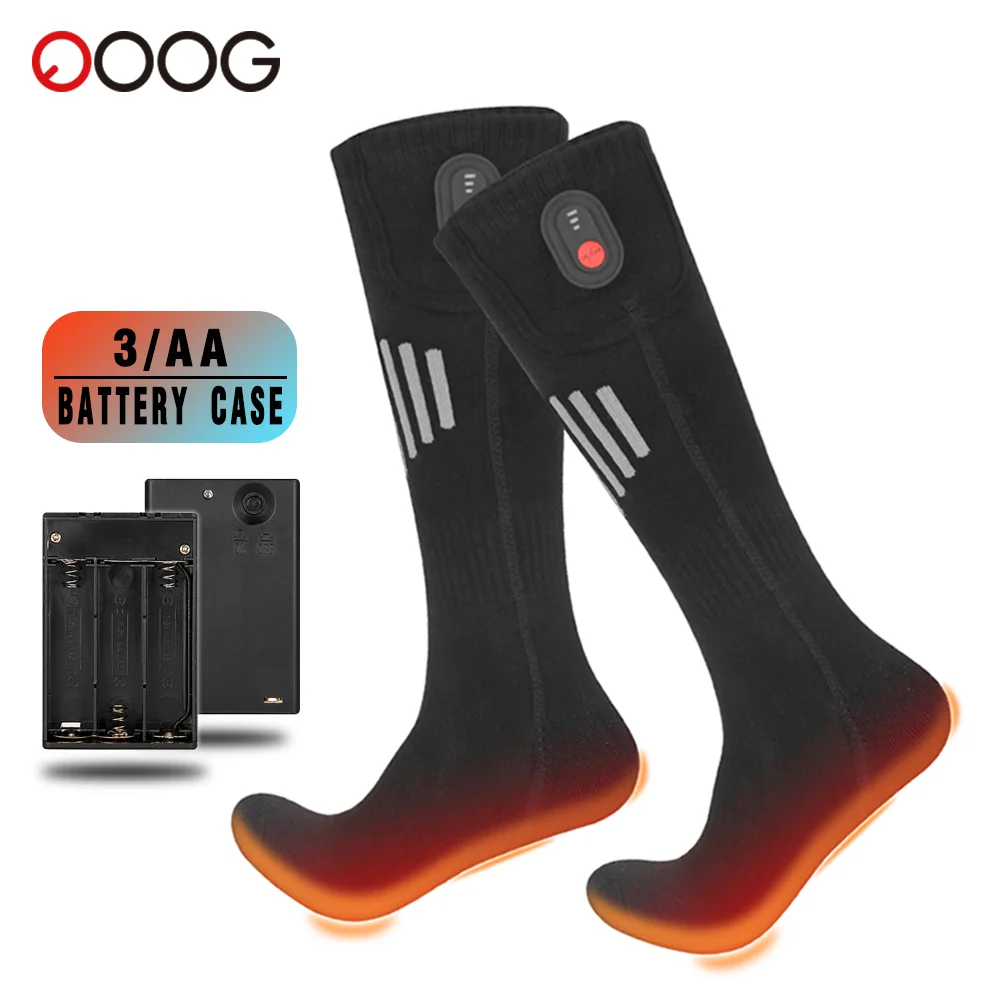 

65℃ Heated Socks Winter Warm Heating Socks With Battery Case Motorcycle Boots Snowmobile Skiing Heated Sock Controllable Buttons