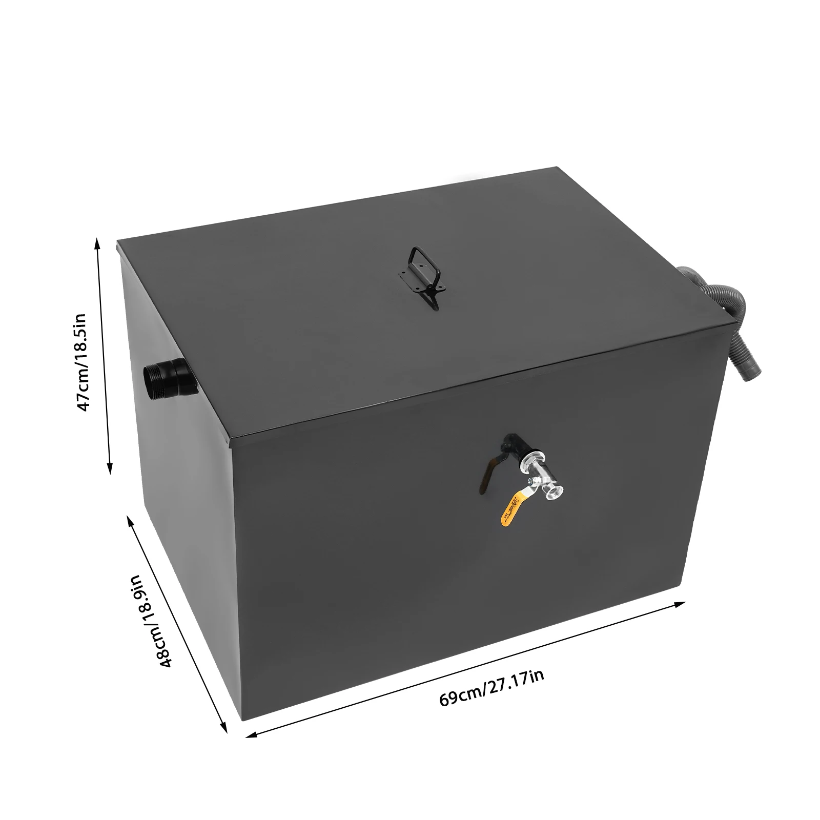 50ポンド 27.17×18.9×18.5インチ 業務用グリーストラップ 炭素鋼製排水フィルター グリーストラップ グリーストラップ