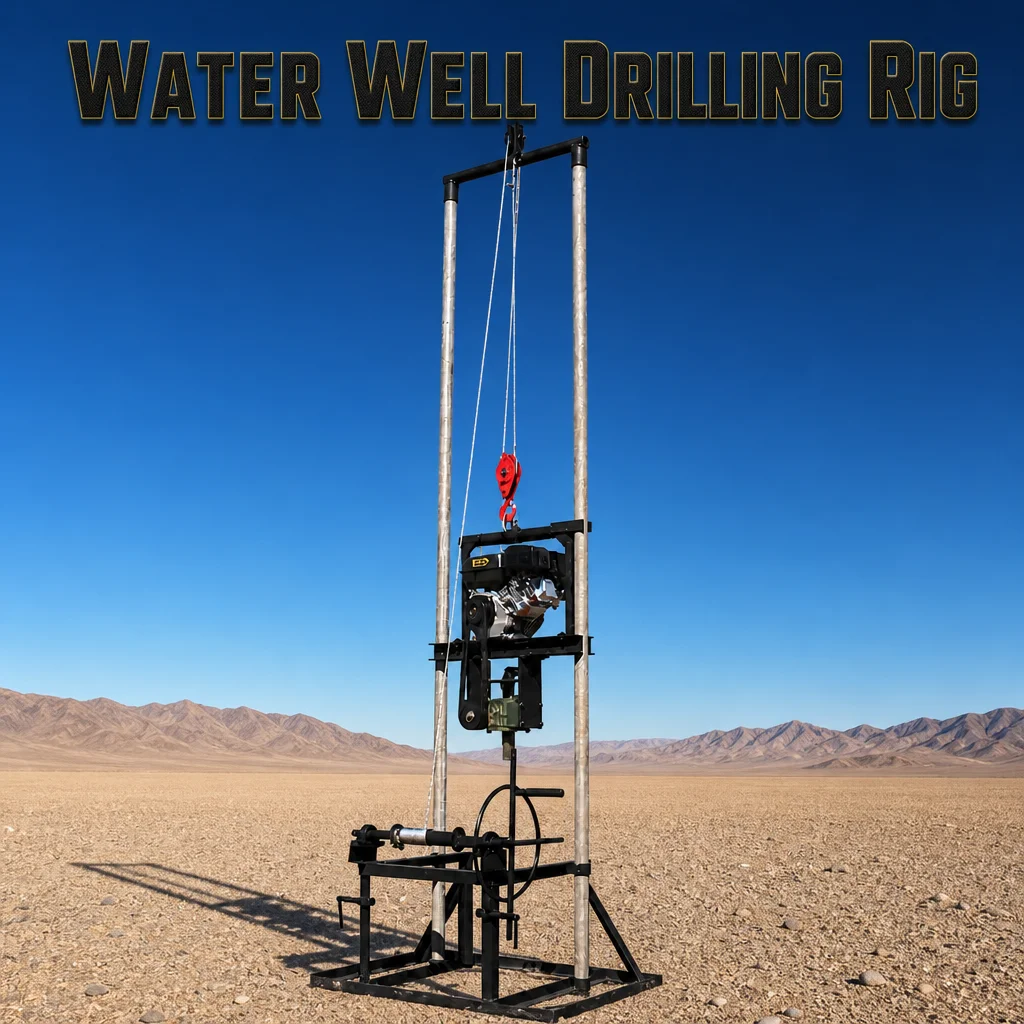 Customized Mobile Lightweight Well Drilling Rig Gantry Structure High-Efficiency 80m Drilling Depth Dual Fuel Petrol Diesel