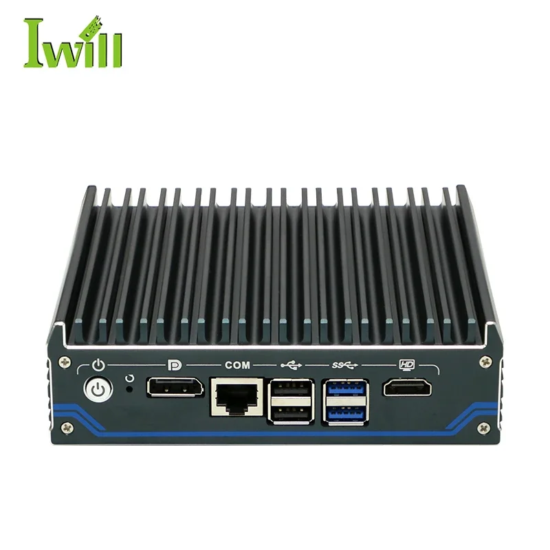 Iwill J6412 Mini PC Linux Quad Core 4 In-tel I225-V 2.5G LAN HD DP Dual Display For PfSense Firewall Appliance