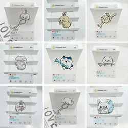 New jiyi Cartoon Ins Hachiware Usagi Eating Acrylic Transparent Card Cute Photo Prop Decoration Decorative Photo Card