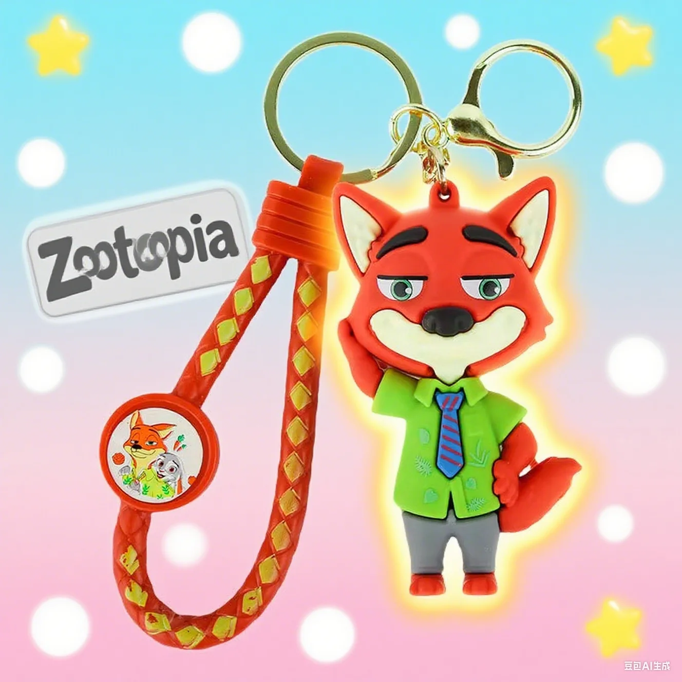 ثنائية الأبعاد شخصية أنيمي الإبداعية الكرتون Zootopia لطيف المفاتيح جودي ونيك المدرسية المفاتيح قلادة مفاجأة هدية