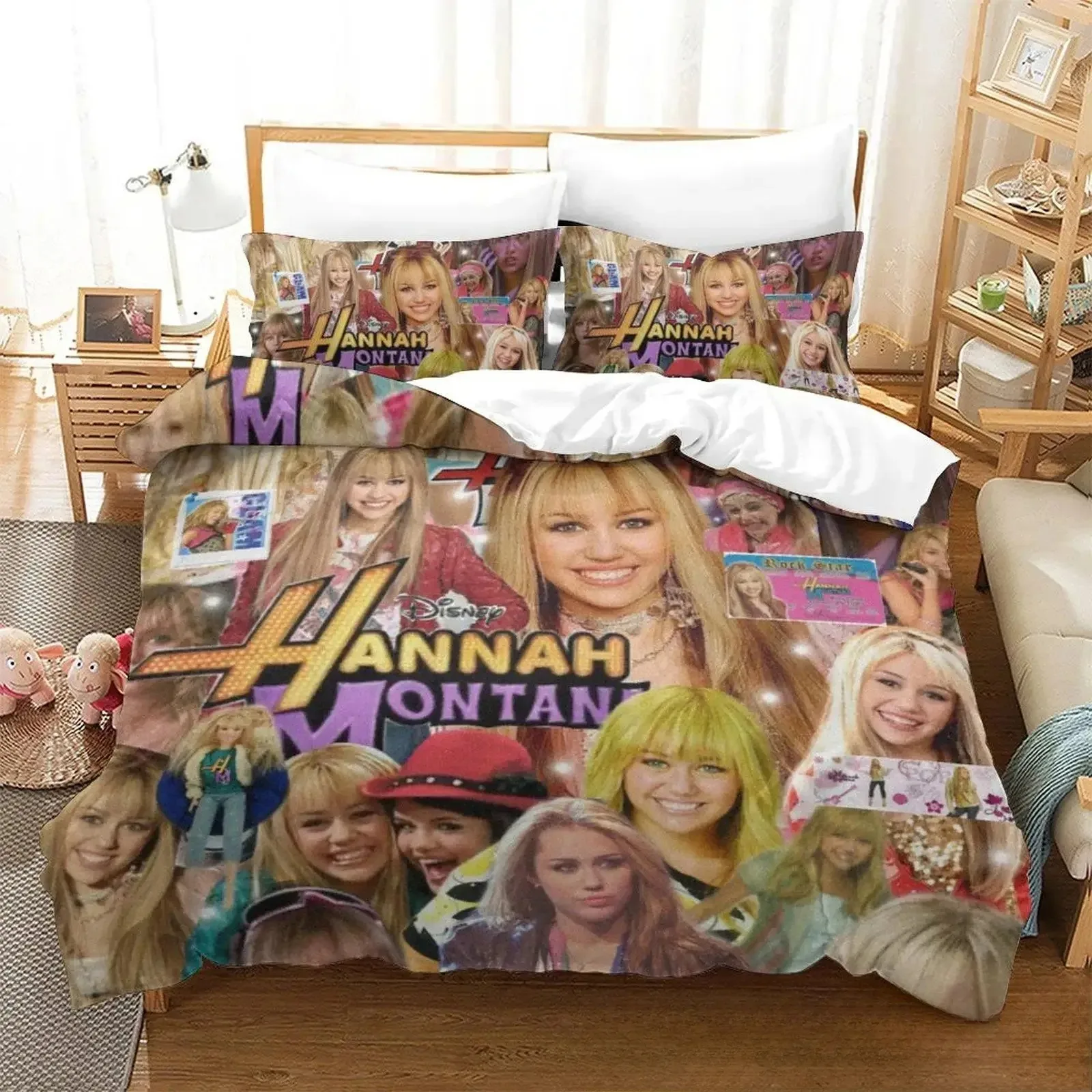 

New Hannah Montana Bedding Set Single Twin Full Queen King Size Bed Set Aldult Kid Bedroom Duvetcover Sets 3D Duvet Cover